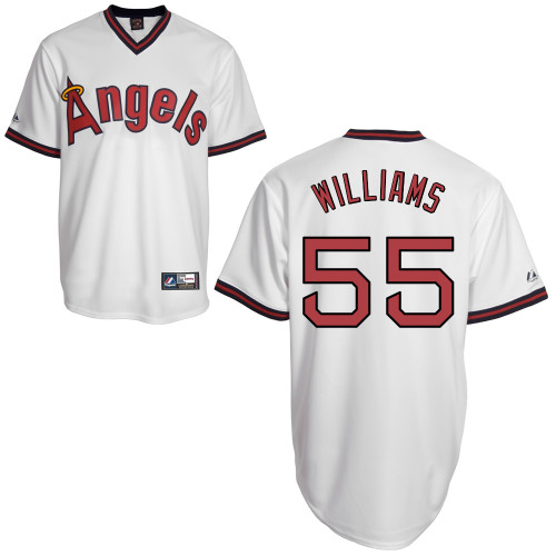 Jackson Williams #55 mlb Jersey-Los Angeles Angels of Anaheim Women's Authentic Cooperstown White Baseball Jersey